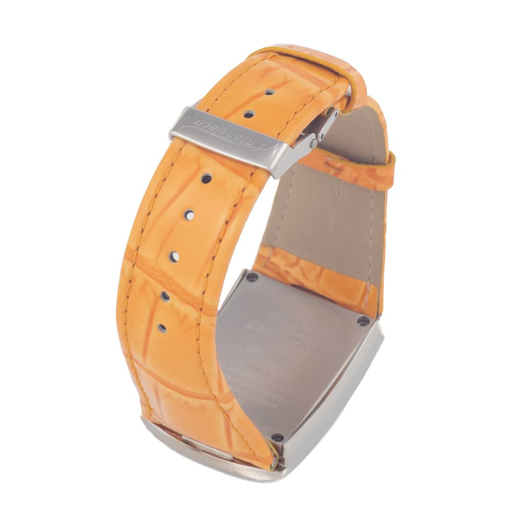 Chronotech Orange Leather Watch