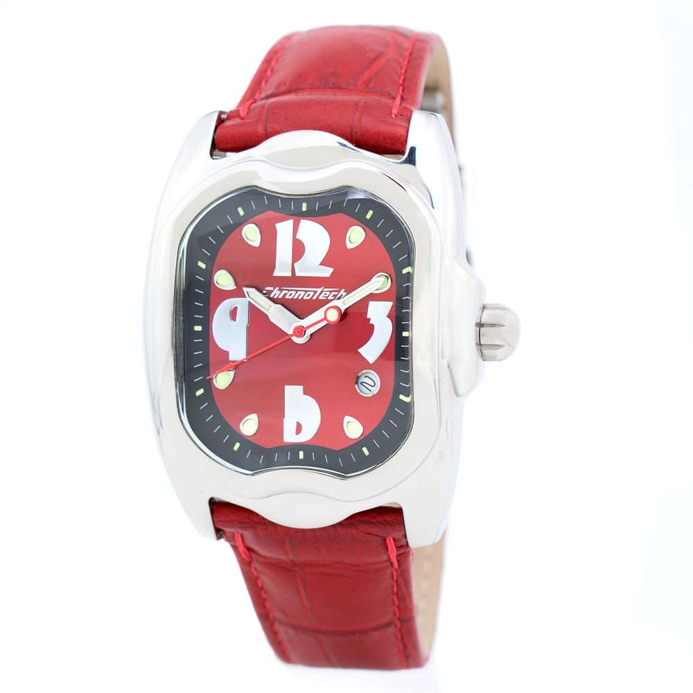 Chronotech Red Leather Watch