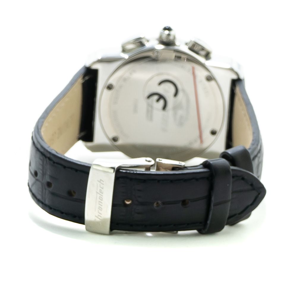 Chronotech Black Leather Watch