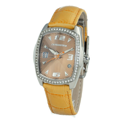 Chronotech Orange Leather Watch