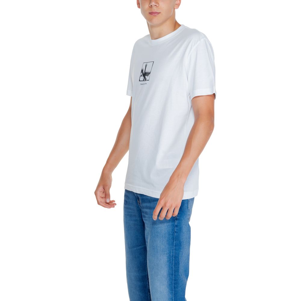 Calvin Klein Jeans White Cotton Rigenerato T-Shirt