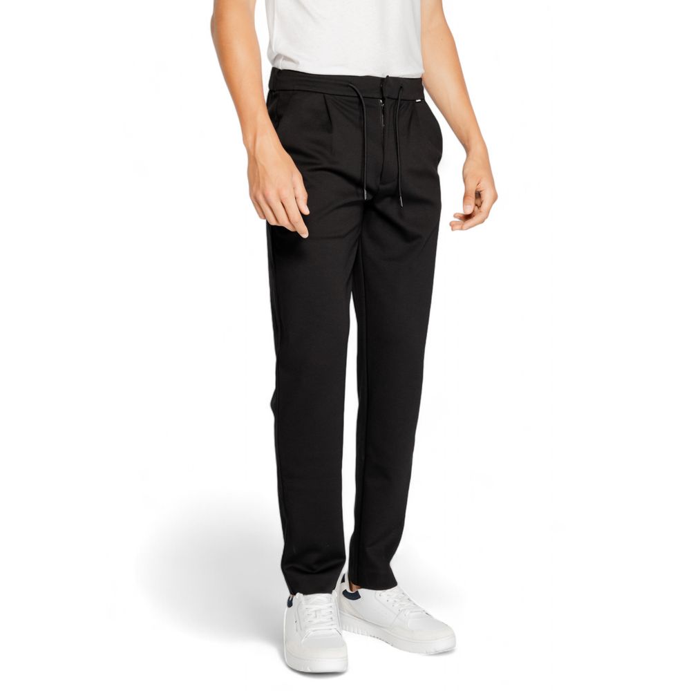 Calvin Klein Black Polyester Polyester Jeans & Pant