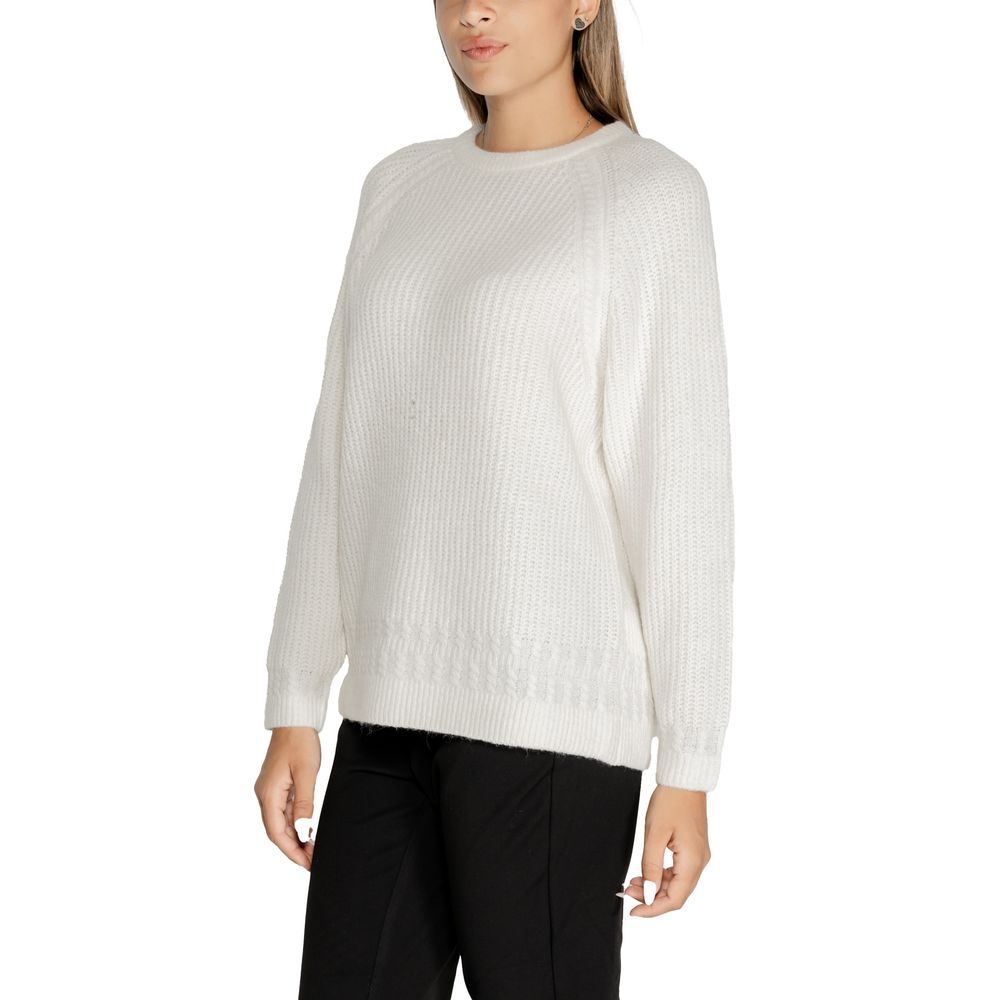 Guess White Polyester Sweater