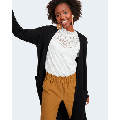 Vila Clothes Black Viscose Cardigan