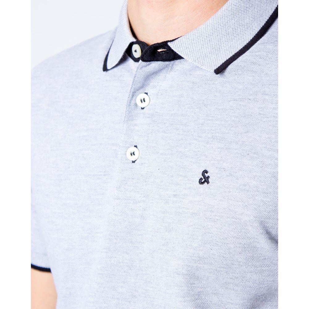 Jack Jones Gray Cotton Polo Shirt