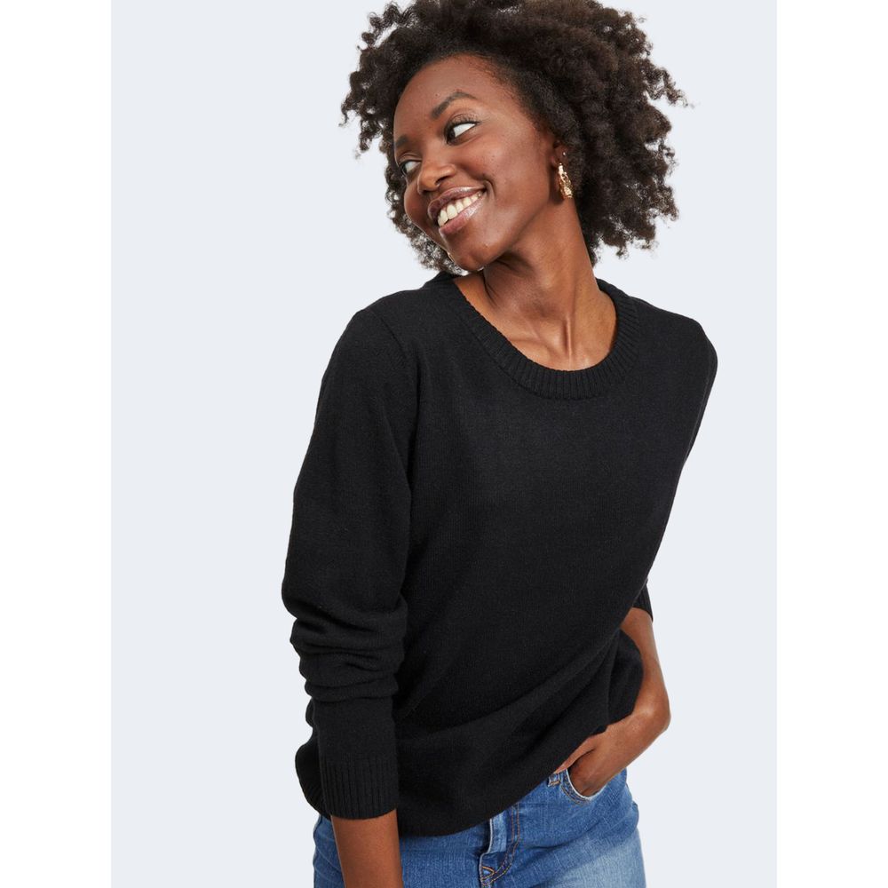 Vila Clothes Black Viscose Sweater