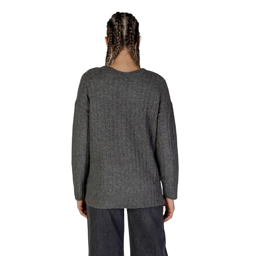 Vila Clothes Gray Acrylic Sweater