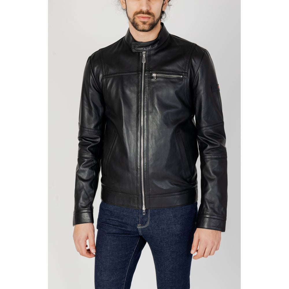 Peuterey Black Leather Jacket