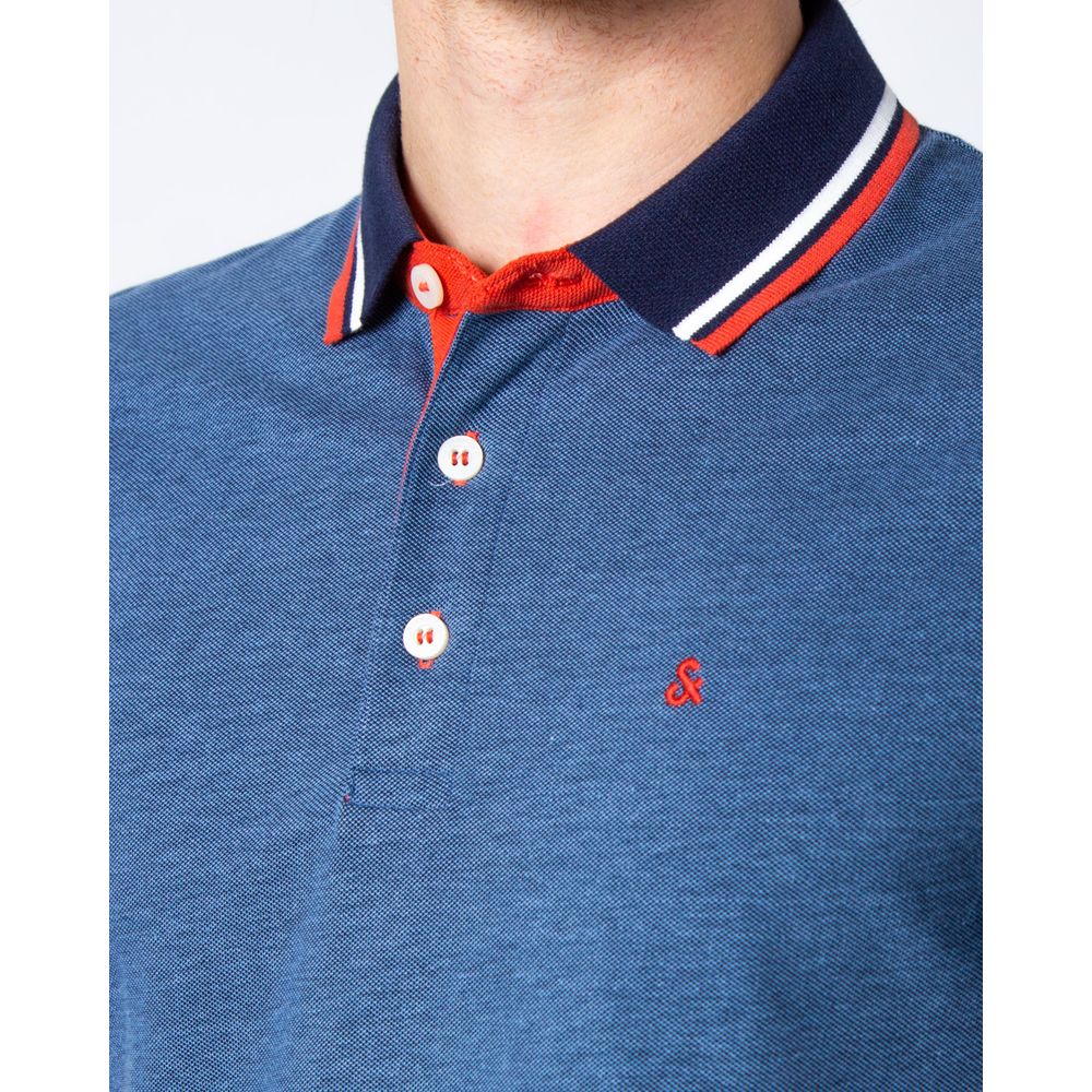 Jack Jones Blue Cotton Polo Shirt