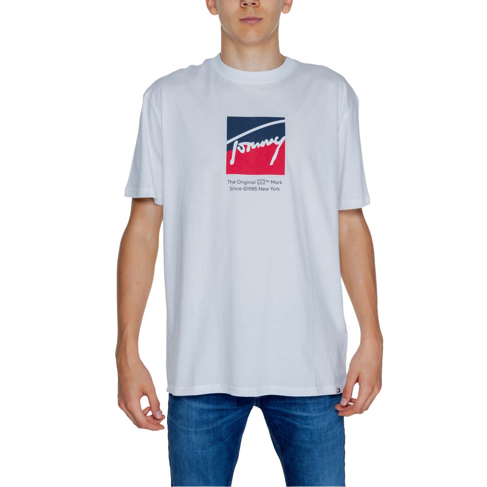 Tommy Hilfiger Jeans White Cotton Rigenerato T-Shirt