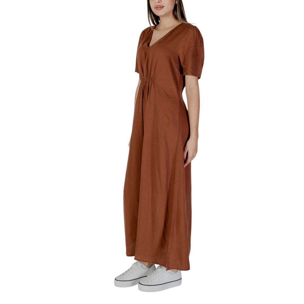 B.Young Brown Linen Dress