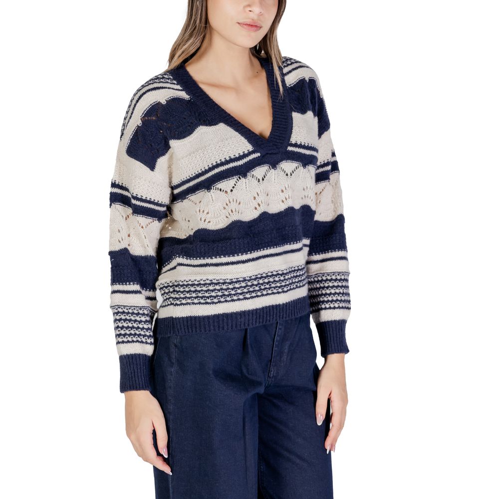 ICHI Blue Recycled Polyester Sweater