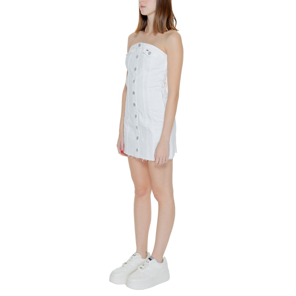 Tommy Hilfiger Jeans White Recycled Cotton Dress