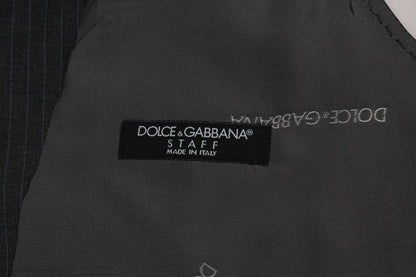 Dolce & Gabbana Elegant Gray Striped Waistcoat Vest