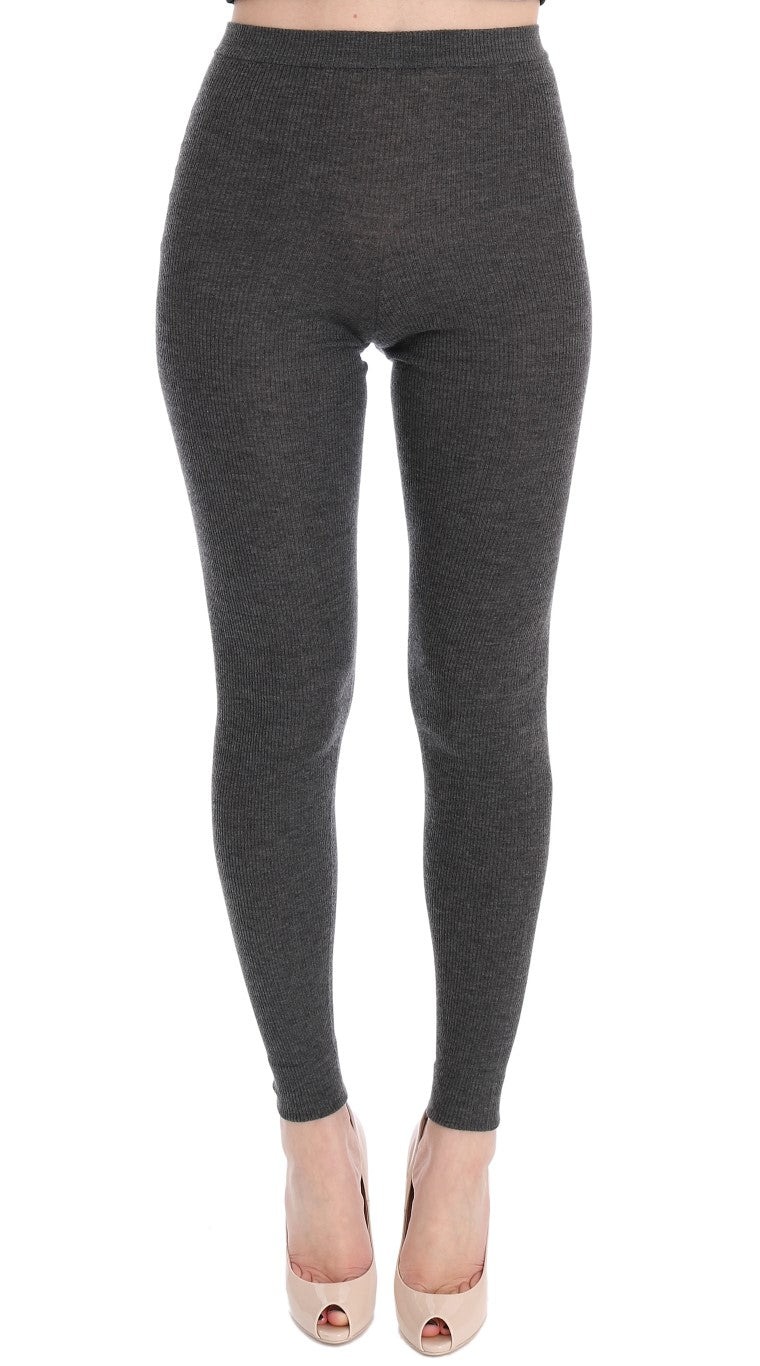 Dolce & Gabbana Chic Gray High Waist Cashmere Tights Pants