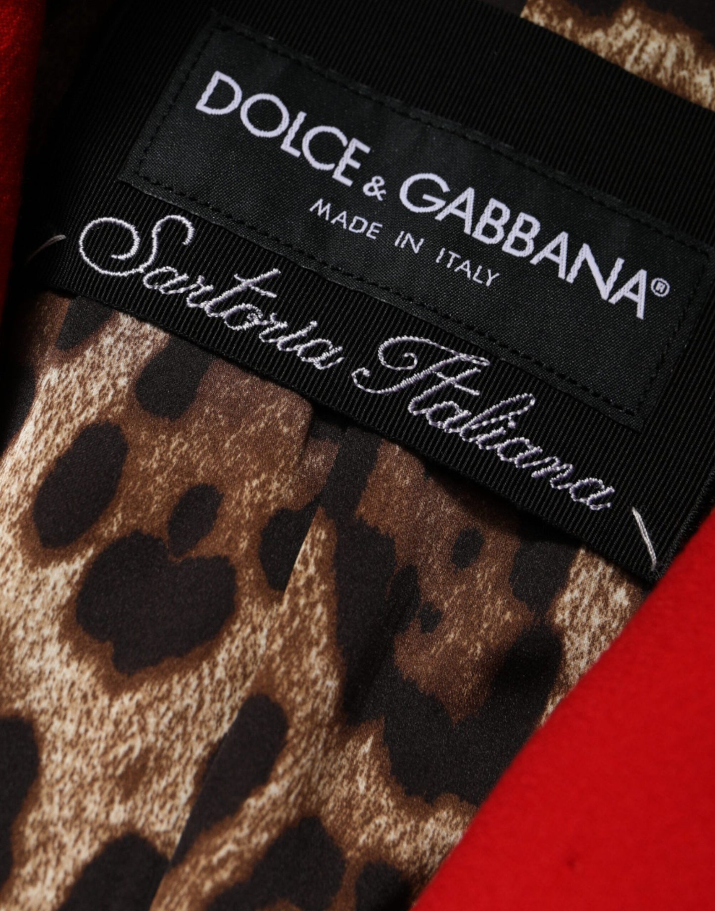 Dolce & Gabbana Red Jacquard Wool Women Trenchcoat Jacket