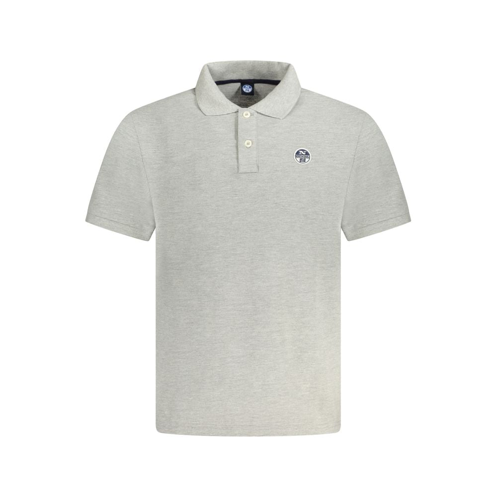 North Sails Gray Cotton Men Polo Shirt