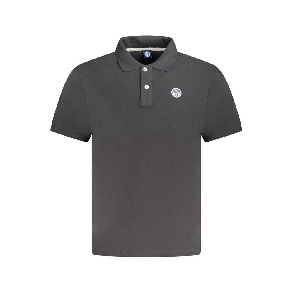 North Sails Black Cotton Men Polo Shirt