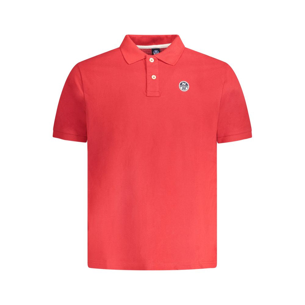 North Sails Red Cotton Men Polo Shirt