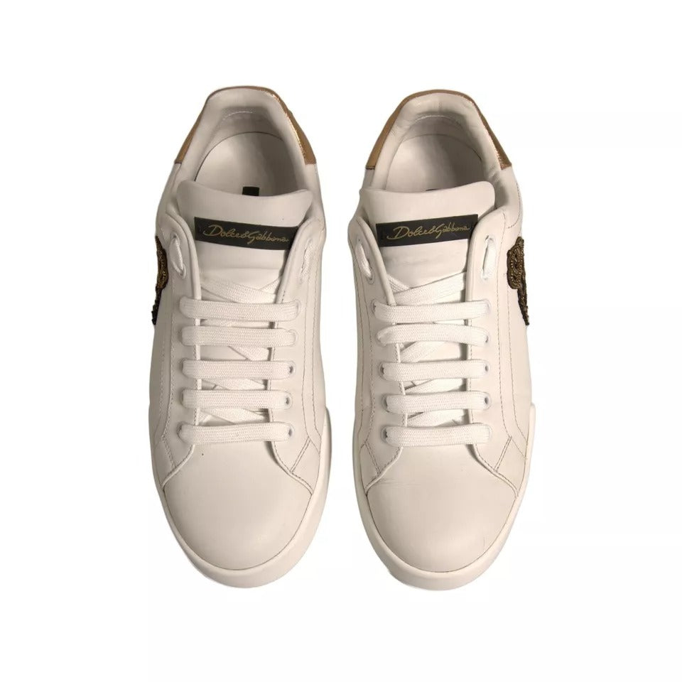 Dolce & Gabbana White Crown Patch Portofino Sneakers Shoes (Copy)