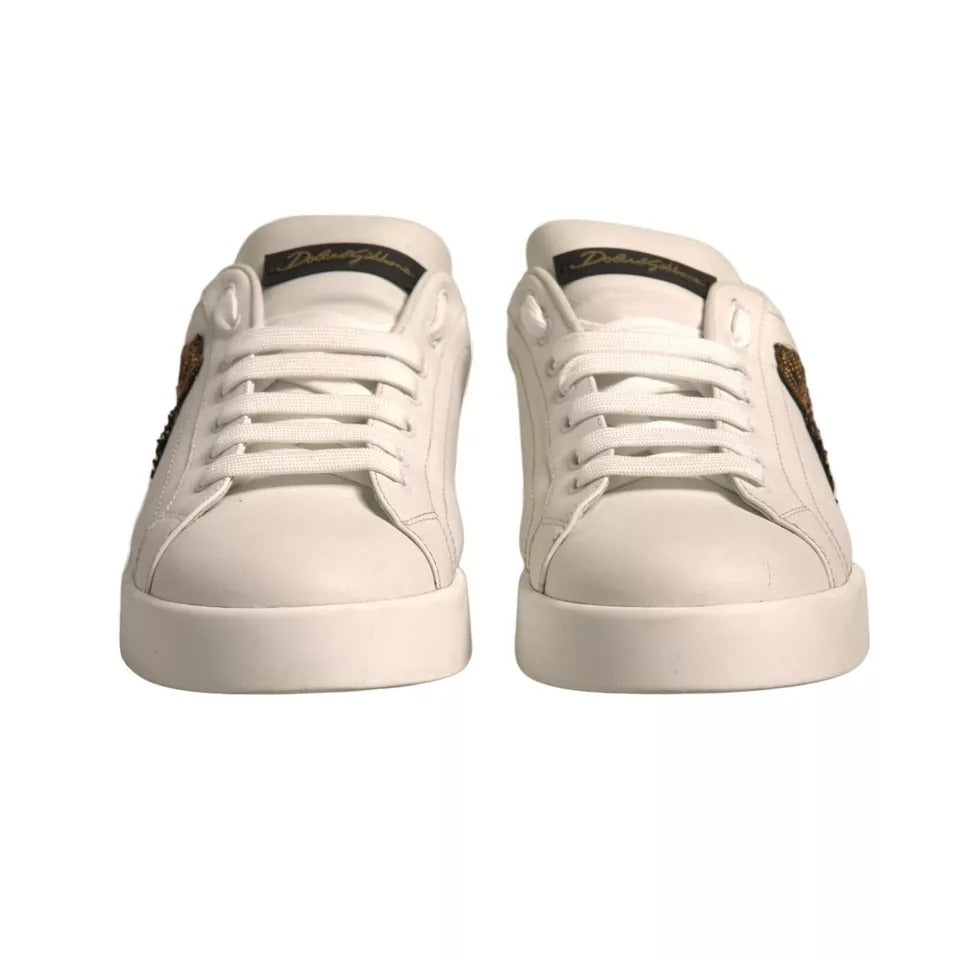 Dolce & Gabbana White Crown Patch Portofino Sneakers Shoes (Copy)