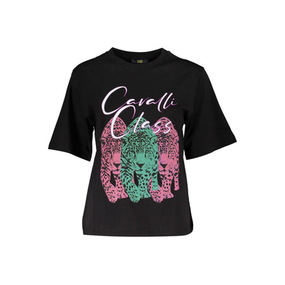 Cavalli Class Black Cotton Women T-Shirt