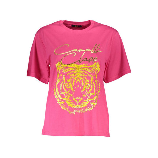 Cavalli Class Pink Cotton Women T-Shirt