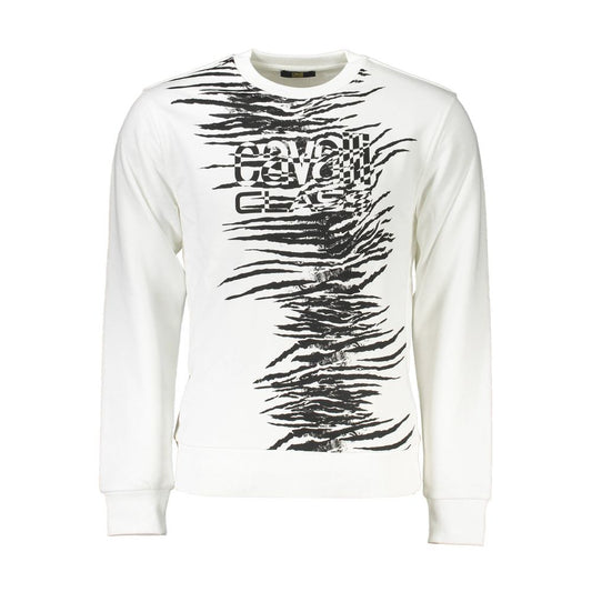 Cavalli Class White Cotton Men Sweater