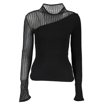 Patrizia Pepe Elegant Crew Neck Sweater with Contrast Details