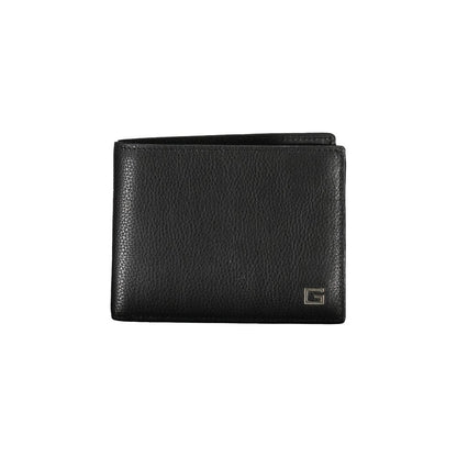 Guess Jeans Sleek Black Leather Dual Compartment Wallet