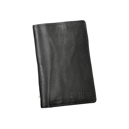 Blauer Elegant Black Leather Dual Compartment Wallet