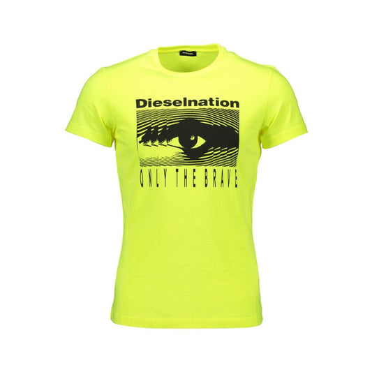 Diesel Yellow Cotton Men T-Shirt