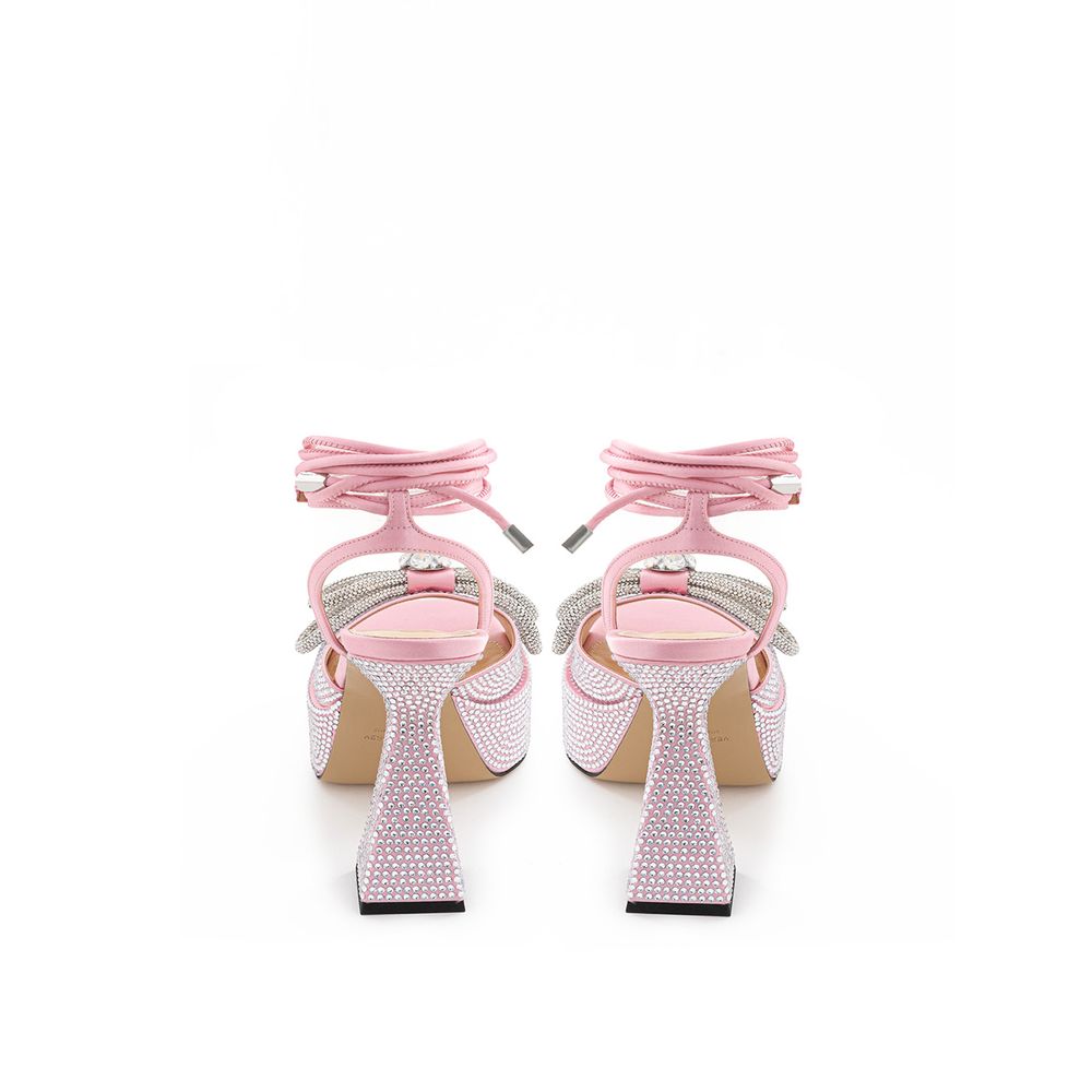 MACH & MACH Chic Pink Leather Platforms for Elevated Style