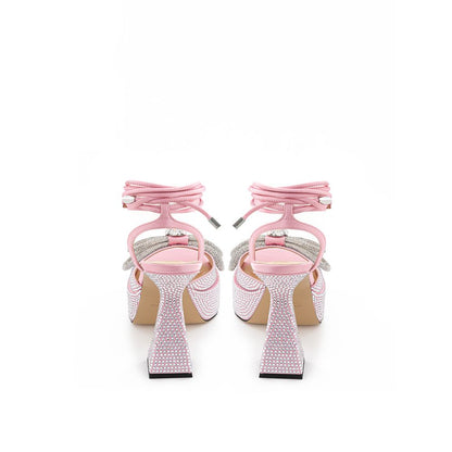 MACH & MACH Chic Pink Leather Platforms for Elevated Style