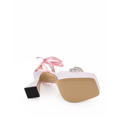 MACH & MACH Chic Pink Leather Platforms for Elevated Style