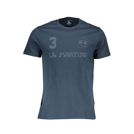 La Martina Blue Cotton Men T-Shirt