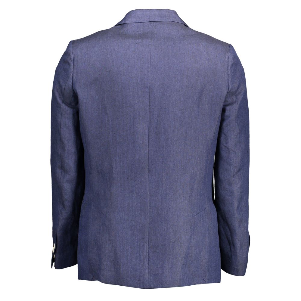 Gant Blue Linen Men Jacket