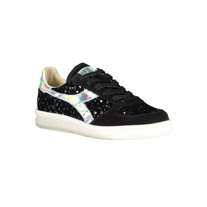 Diadora Black Leather Womens Sneaker