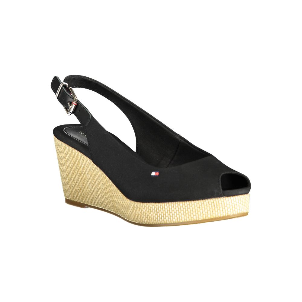 Tommy Hilfiger Black Cotton Women Sandal