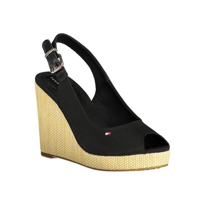 Tommy Hilfiger Black Cotton Women Sandal