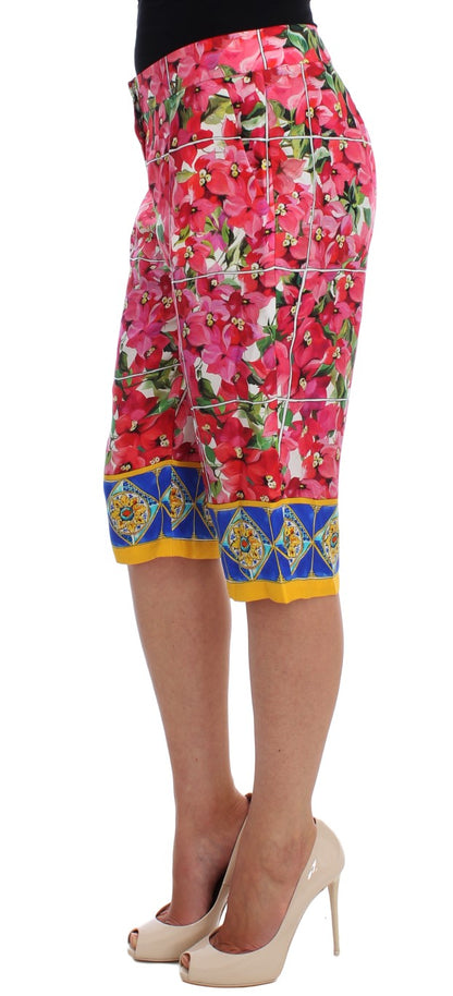 Dolce & Gabbana Multicolor Floral Silk Capri Pants