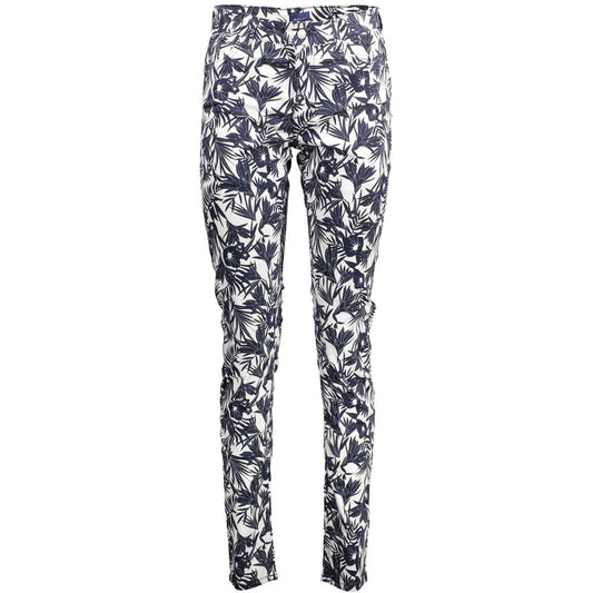 Gant Blue Cotton Women Slim Trouser