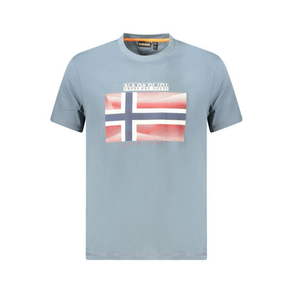 Napapijri Gray Cotton Men T-Shirt