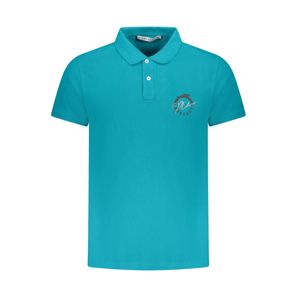 Trussardi Light Blue Cotton Mens Polo Shirt