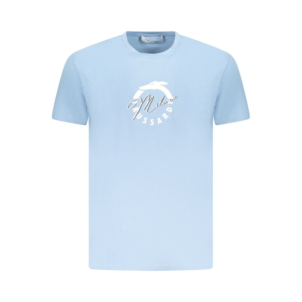 Trussardi Light Blue Cotton Men TShirt