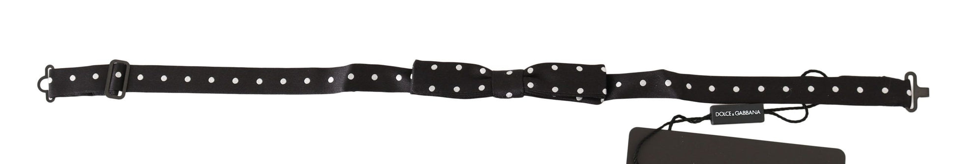 Dolce & Gabbana Elegant Black Polka Dot Silk Bow Tie