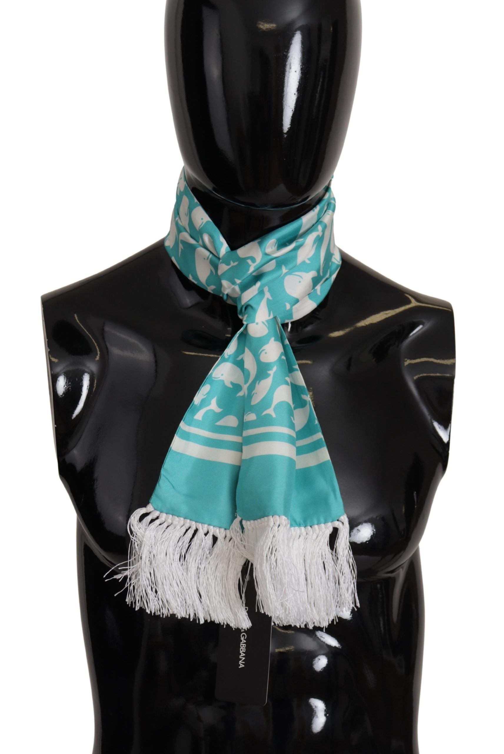 Dolce & Gabbana Elegant Teal Blue Silk Men's Scarf