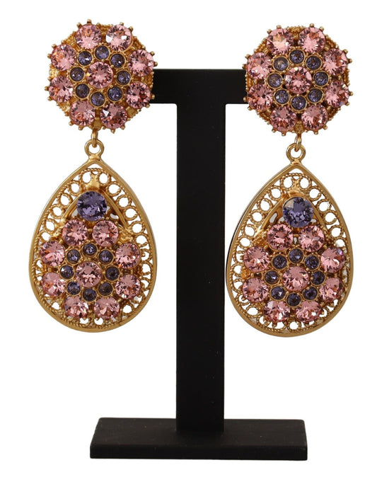 Dolce & Gabbana Baroque Multicolor Crystal Dangle Earrings