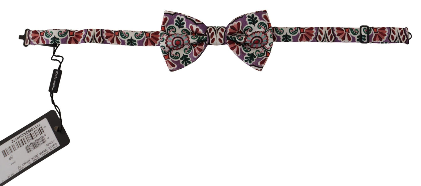 Dolce & Gabbana Multicolor Silk Bow Tie Elegant Accessory