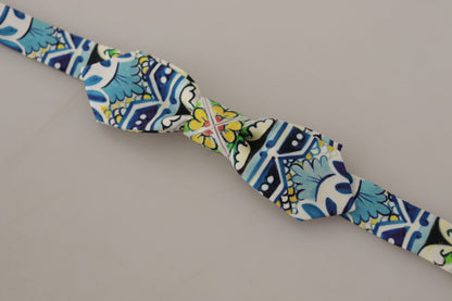 Dolce & Gabbana Majolica Print Silk Bow Tie